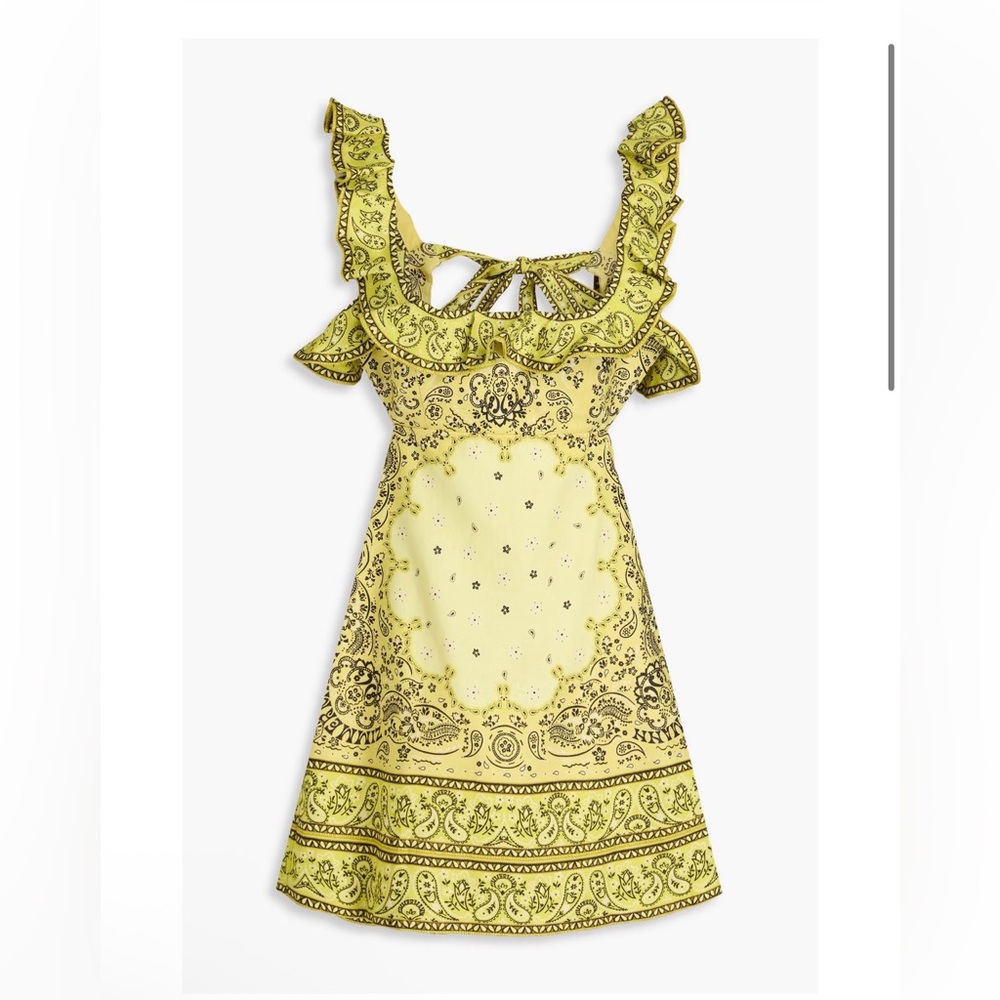 Zimmermann bandana paisley yellow matchmaker frill dress size 1 - Picture 2 of 3